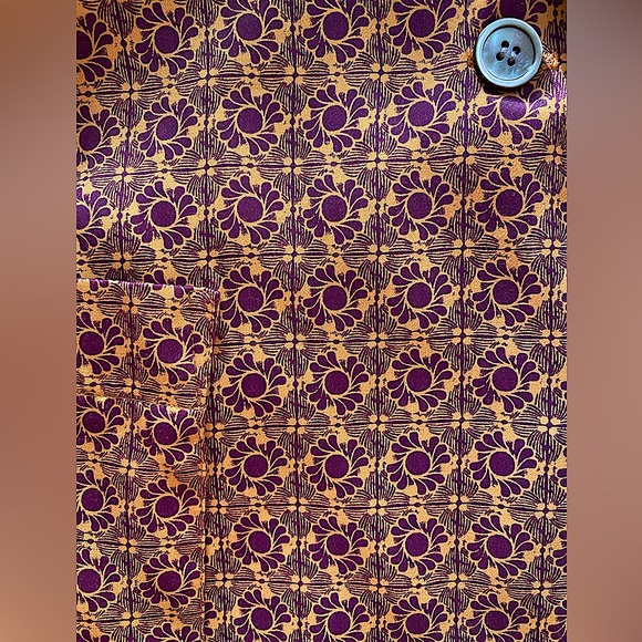 RAQUEL ALLEGRA GOLD FLOWER TILE SUIT SZ 0 - Picture 9 of 10